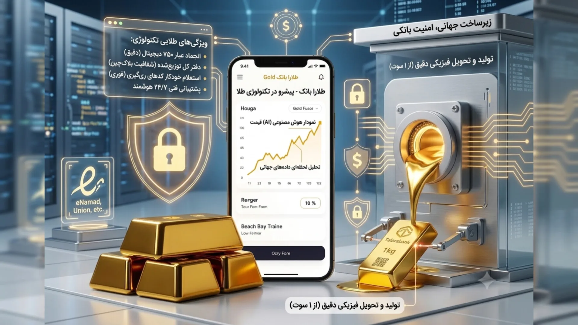 امنیت دیجیتال در طلارا بانک؛ چگونه از سرمایه و طلای آب‌شده شما حفاظت می‌شود؟